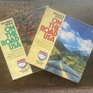 On the Road USA' Travel Book Set. North-South Routes & East-West Routes. 1989